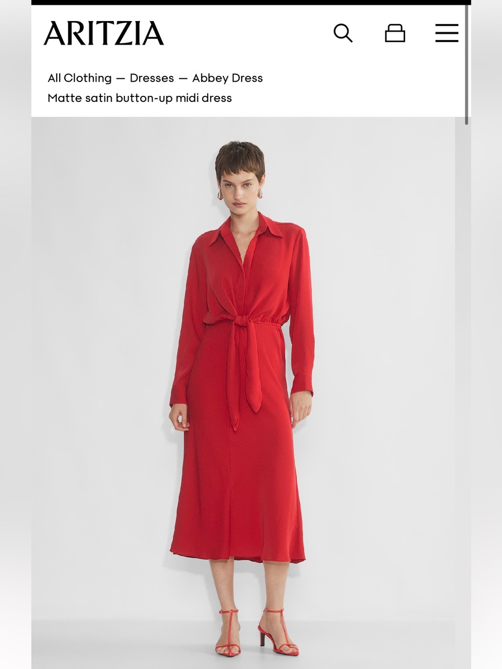 Aritzia red dress size m